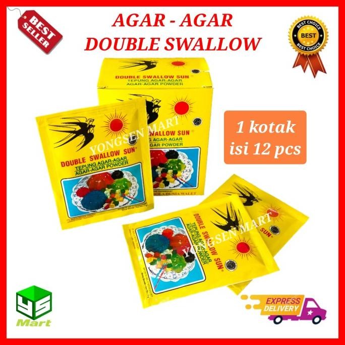 

BARU ( 1 KOTAK ) AGAR AGAR DOUBLE SWALLOW SUN MATAHARI POWDER CAP DUA WALET