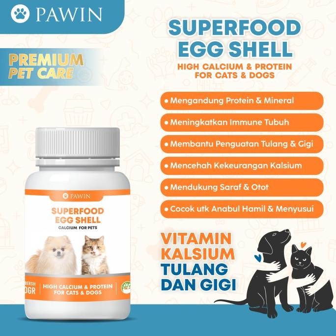 

BARU PAWIN SUPERFOOD EGG SHELL POWDER CALCIUM & PROTEIN KUCING & ANJING