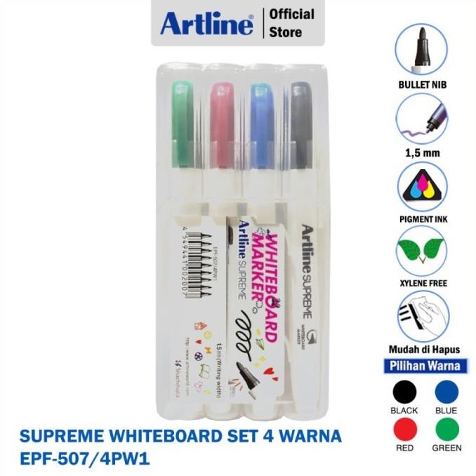 

SPIDOL ARTLINE NON PERMANENT SUPREME WHITEBOARD MARKER EPF-507/4PW1 Termurah