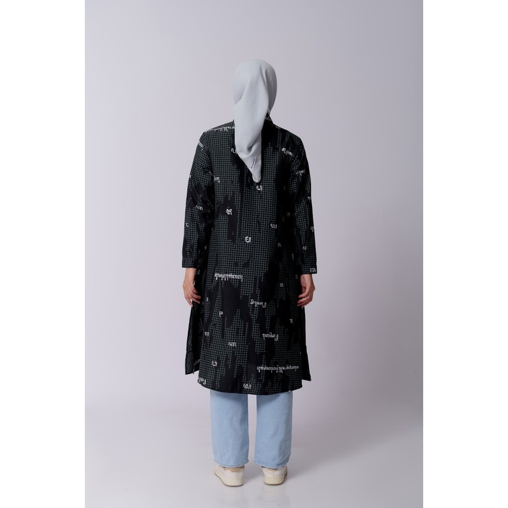 Murah ZM Zaskia Mecca - Heyza Midi Dress - Aksara Nusantara - Aksara Jawa Non COD