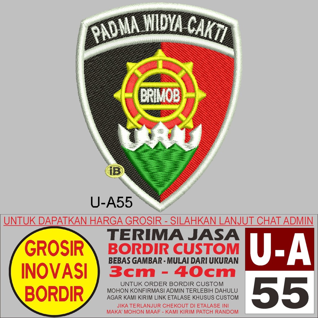 PATCH BORDIR LOGO U-A55 PATCH BORDIR LOGO PUSDIK BRIMOB - REVIEW/TESTIMONI