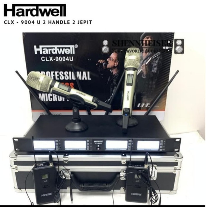 MIC WIRELESS HARDWELL CLX90040 4CHANNEL 2 HANDLE + 2 CLIP ON ORIGINAL Unit Baru - Garansi Resmi