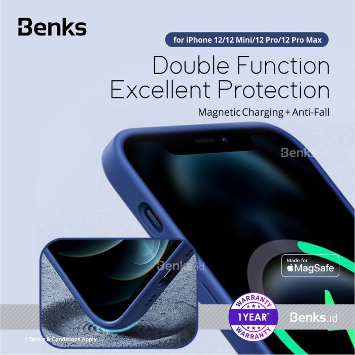 Benks Apple MFi Certified Silicone Case MagSafe for Iphone 12 Series
