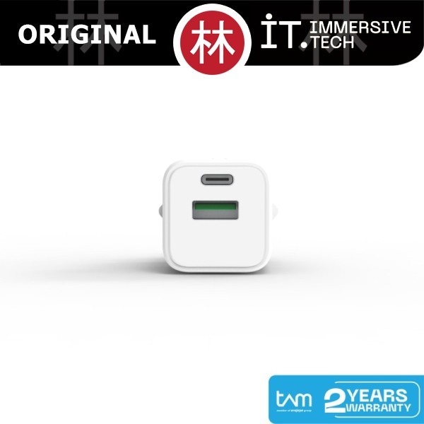 IT iBox Plug IT 30 Cube Wall Charger 30W PD Fast Charging QC USB-A USB-C Garansi Resmi TAM PLUS+