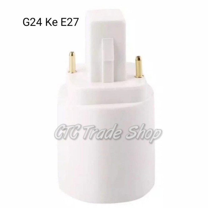 BISA SPK Konverter Fitting Lampu G24 Ke E27 Adapter Fitting PLC ke Drat Ulir