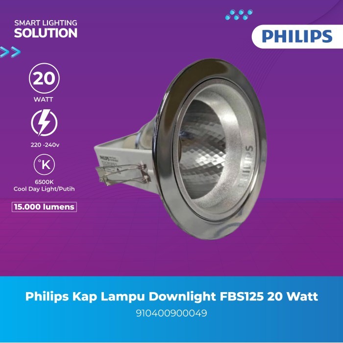 PHILIPS Downlight FBS125 C White - Max 20W E27 *lamp not included
