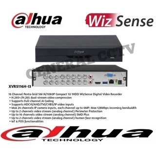 TERBARU DVR DAHUA 16 CHANNEL 5MP XVR5116H-I3 FACE RECOGNITION