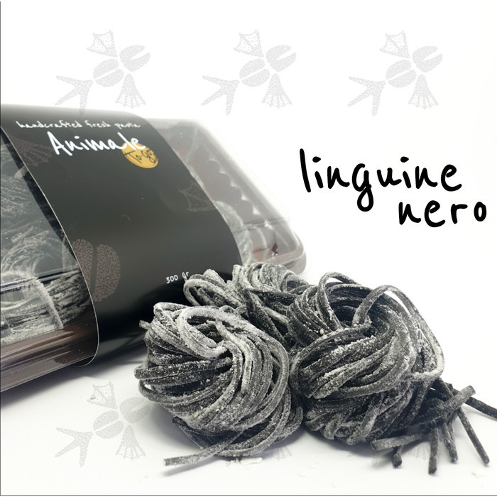 

HOT SALE! FRESH PASTA Linguine Nero squid ink & Semolina 300 gram