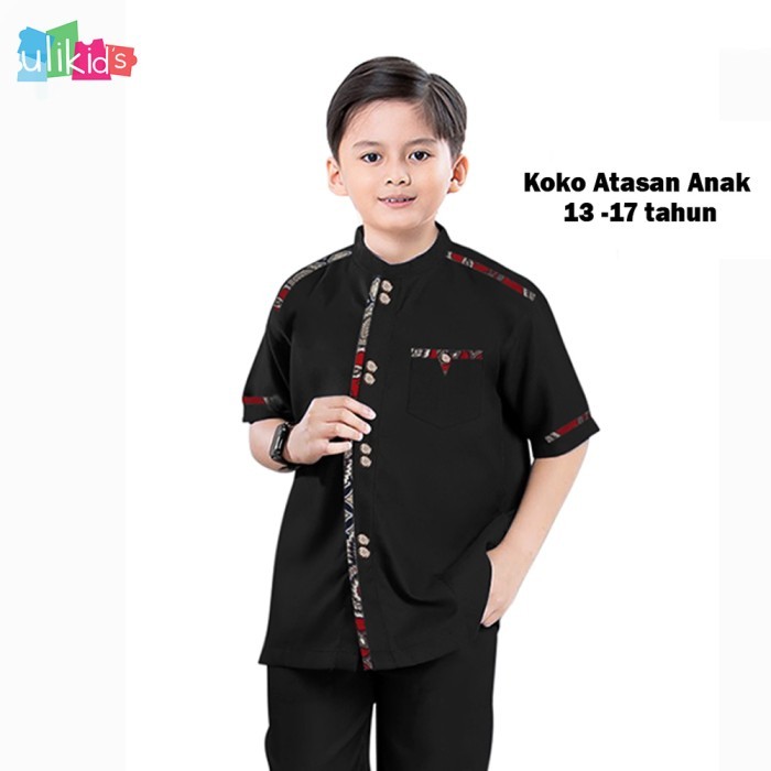 Potongan Harga Ulikids Baju Koko Atasan Anak Remaja Laki-Laki Tanggung Kombinasi List Qlh9