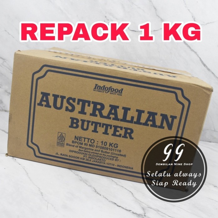 

AUSTRALIAN Butter UNSALTED 1 KG Mentega Tawar INDOFOOD