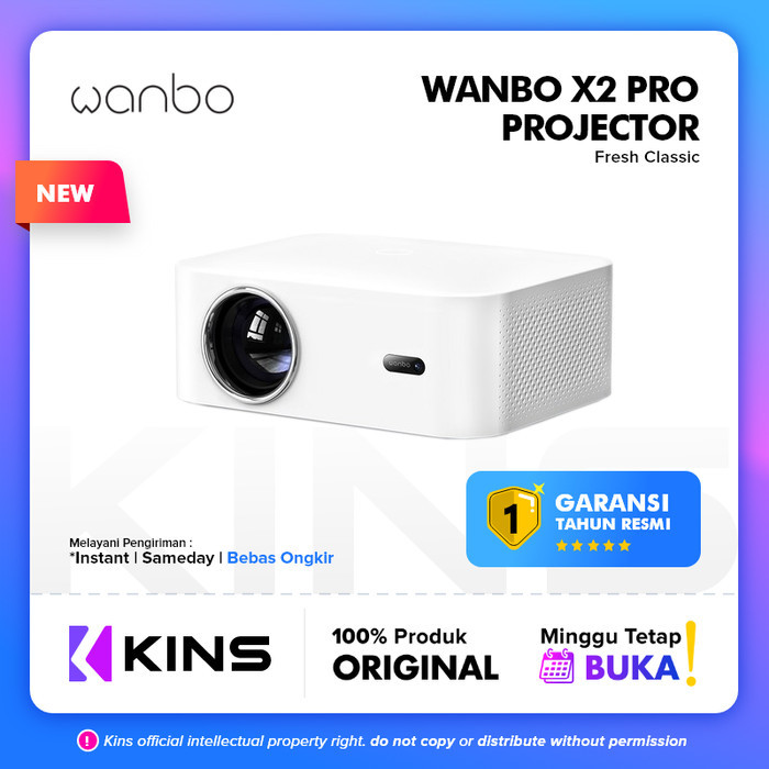TERBARU Wanbo X2 Pro Smart Proyektor 5W*2 HiFi Speaker Fokus Otomatis 450 ANSI