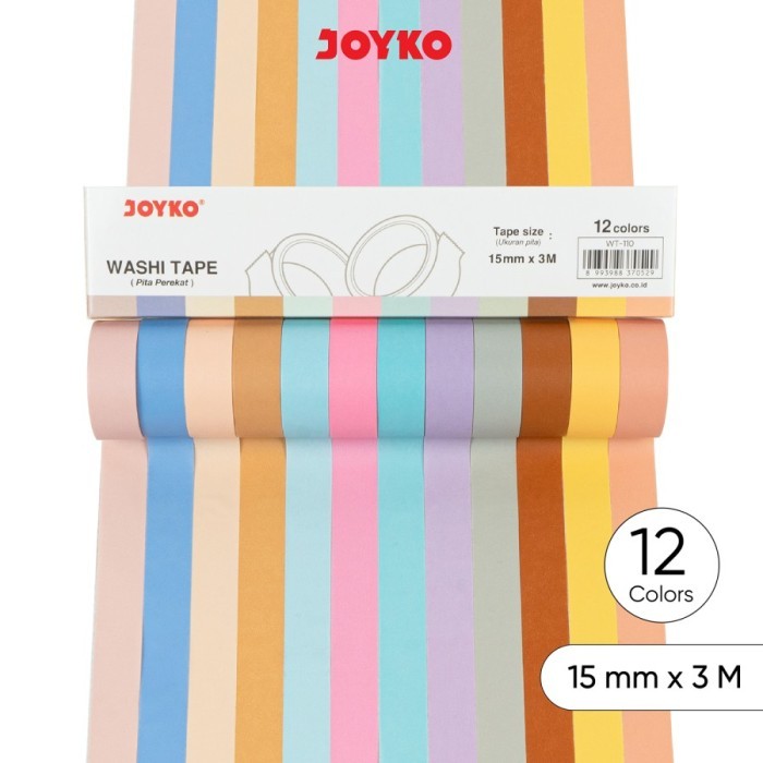 

Washi Tape Joyko WT-110 15 mm x 3 M Pita Perekat Selotip Kertas Warna