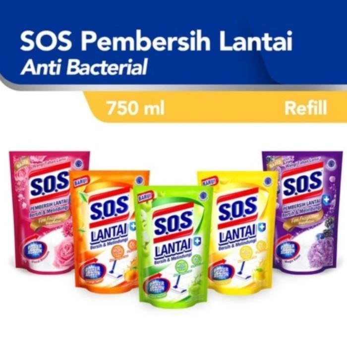 hanya disini] SOS Pembersih Lantai Refill 750ML Refill S O S Sos Pembersih Lantai Sos 750 ML
