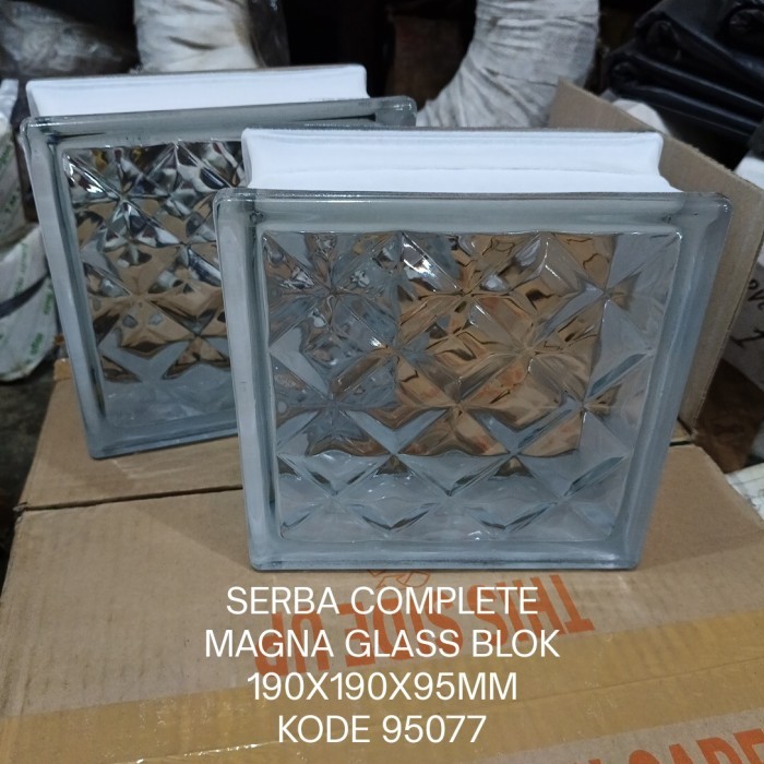<<<<<] MAGNA GLASS BLOCK BALOK KACA 19CM X 19CM X 9,5CM 190MM X 190MM X 95MM KACA BLOK MODEL BATA