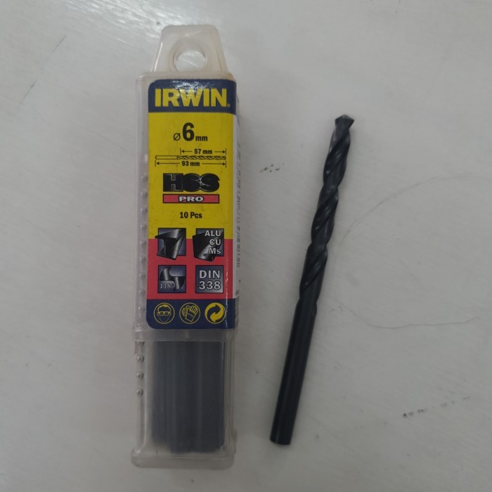 ```````] mata bor irwin hss pro 6mm / mata bor besi 6mm irwin hss pro