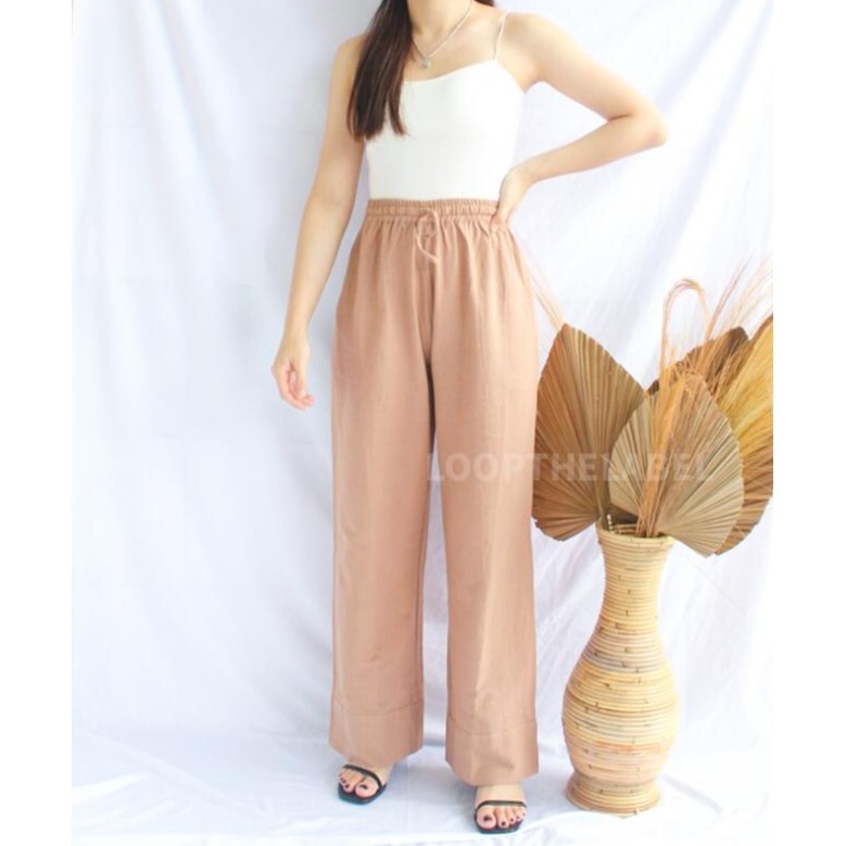 CELANA Linen Kimmy - CELANA Linen/Celana Kulot Panjang/Celana Kulot/Celana Wanita |Fblcsa0w|