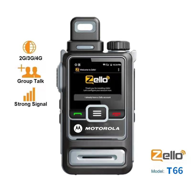 Motorola Global PTT Radio Zello T66 GPS Jarak Jauh WIFI POC Radio Android Amatir Walkie Talkie PTT A