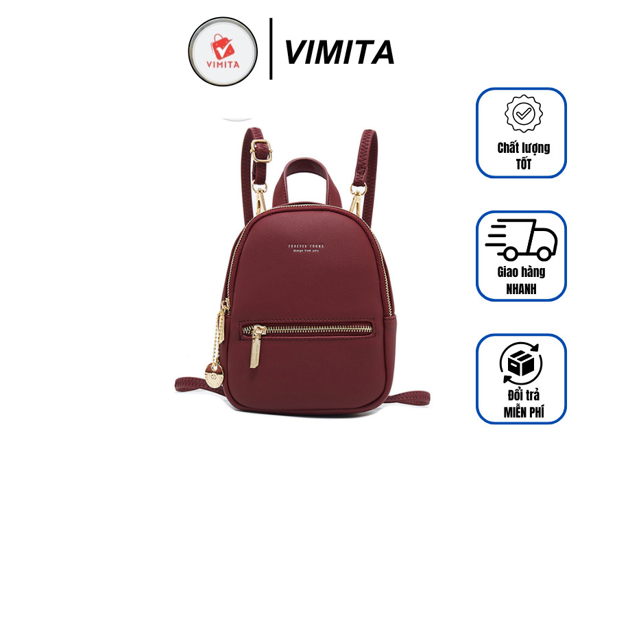 Forever YOUNG tas ransel mini wanita fesyen asli untuk sekolah, bepergian, gaya Korea, kulit berkual