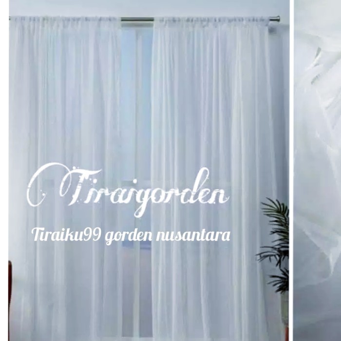 Gorden Vitrase Serut( Lebar 200Cm) Polos Minimalis Murah