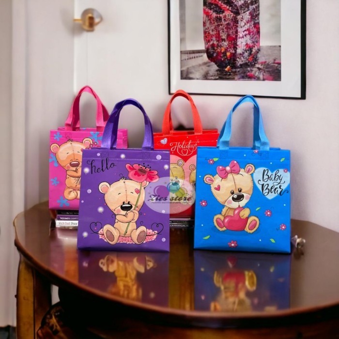 

((((()paling dicari] Tas Souvenir Ulang Tahun Anak / Goodie Bag / Tas Ultah Baby Bear - S
