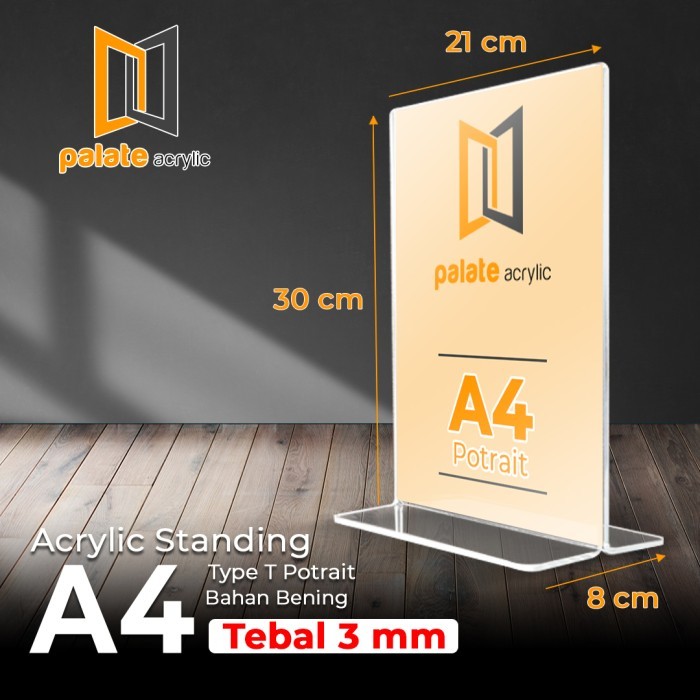 

Sale Acrylic Tent Holder A4 T Portrait / Akrilik Brosur A4 Tp - 3Mm