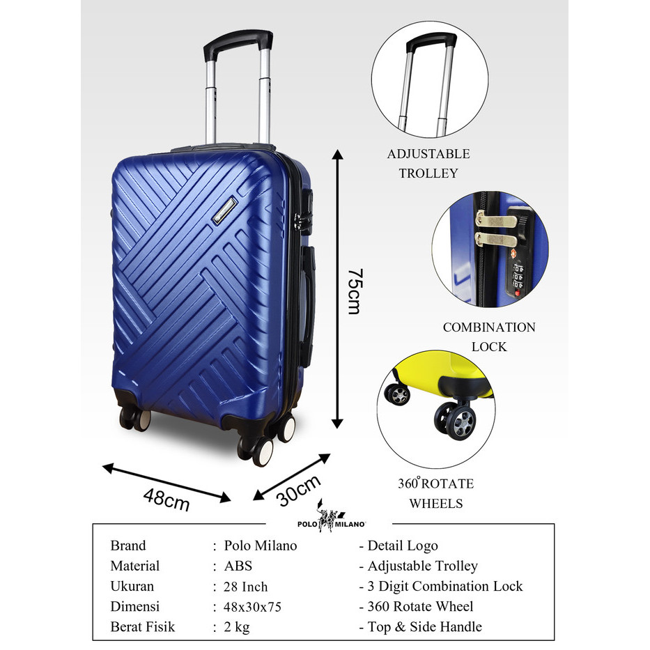 Koper Hardcase Polo Milano 28 Inch 728171 Garansi Part