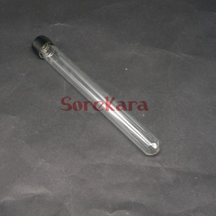 LOT 5 18X180MM GLASS TEST TUBE ROUND BOTTOM WITH SCREW CAP FOR CHEMISTRY LABORATORY BRAND NEW