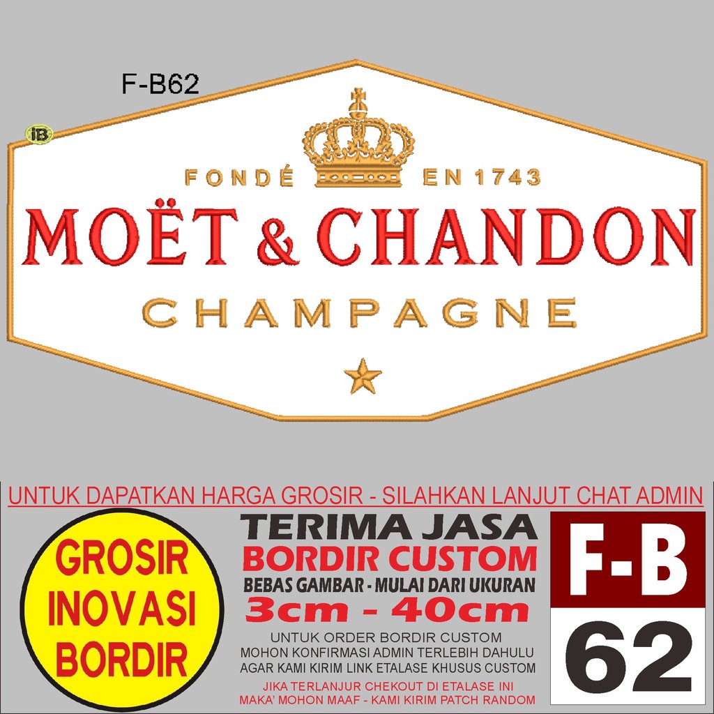 PATCH BORDIR LOGO F-B62 MOET & CHANDON - GIB REVIEW/TESTIMONI
