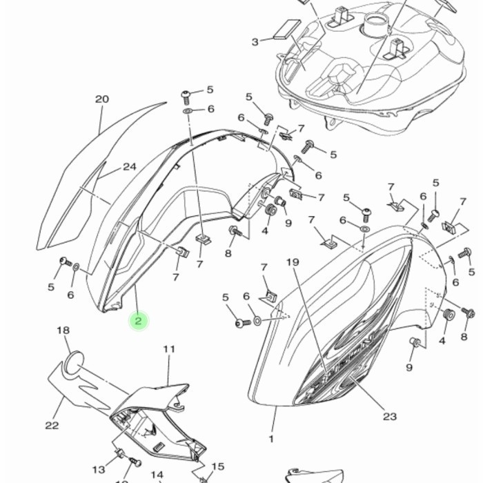 Cover Bawah Tangki Samping Kanan Biru Mc Byson Ori 45P-F4139-00-P1 New