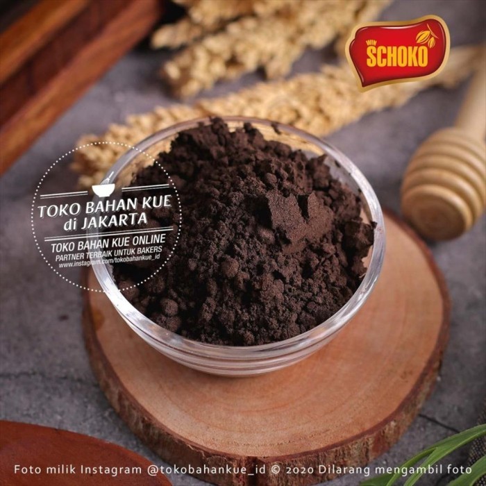 

Schoko SCHOKO Powder JET BLACK 10/12 500gr Coklat Bubuk Hitam Low Fat