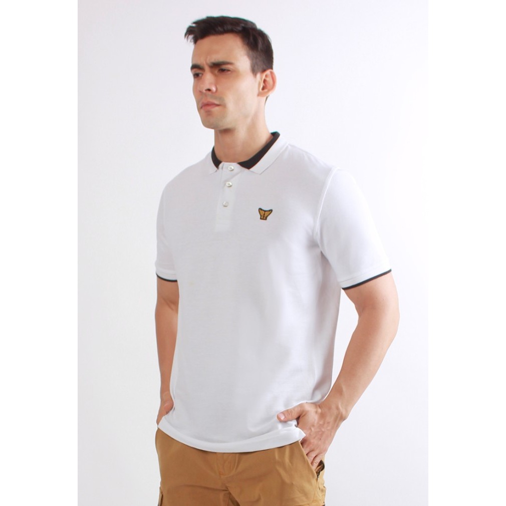 Emba Classic-Biogo Putih Kaos Polo Pria Lengan Pendek