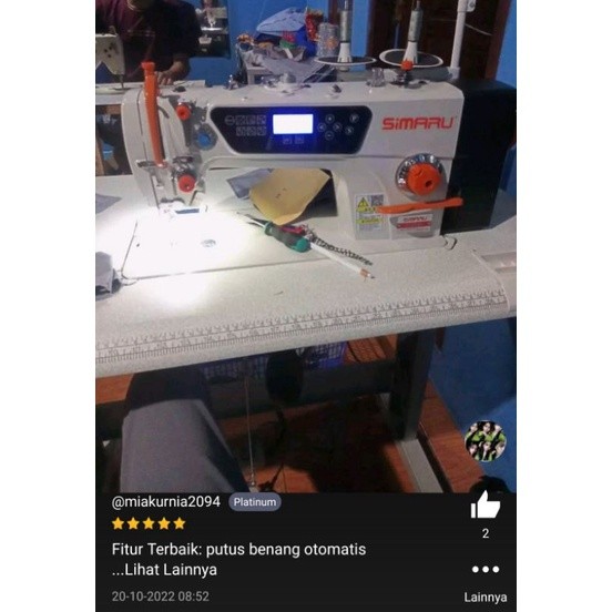 mesin jahit simaru otomatis potong benang.kaki meja import