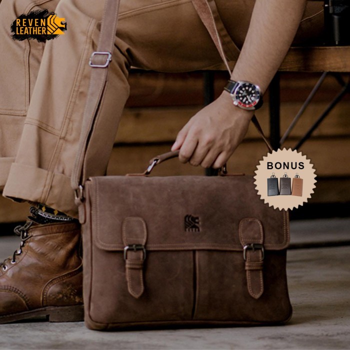 Tas Selempang Pria Sling Bag Kulit Asli Reven Asgard Laptop Bag
