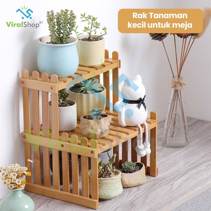 Rak Pot Bunga Palsu Susun Standing Hiasan Rak Tanaman Meja Minimalis