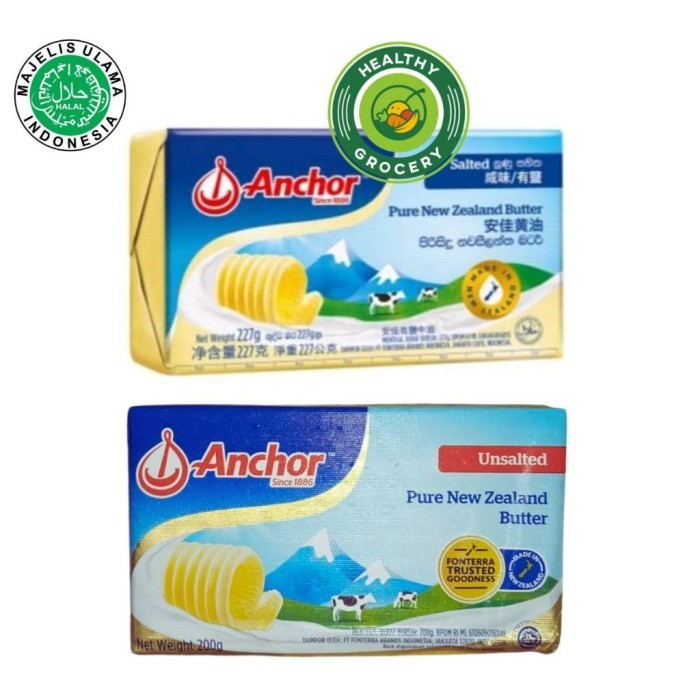 

TERLARIS ANCHOR UNSALTED / SALTED BUTTER 200 GR / MENTEGA MURAH!!! MURAH