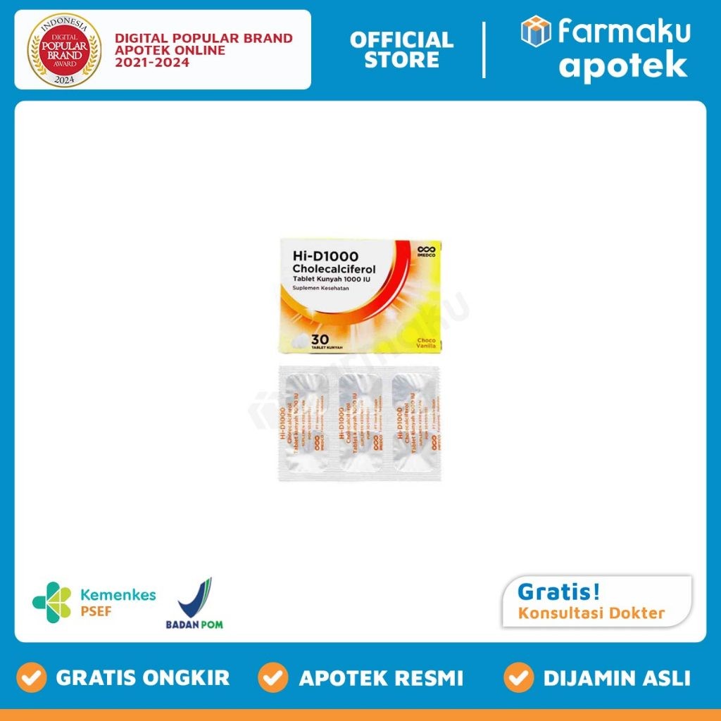 Hi-D 1000 Vitamin D3 Strip 6 Tablet - BIN