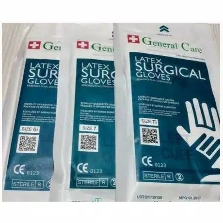 Sarung Tangan Steril Latex Surgical Gloves General Care Isi 100Pcs