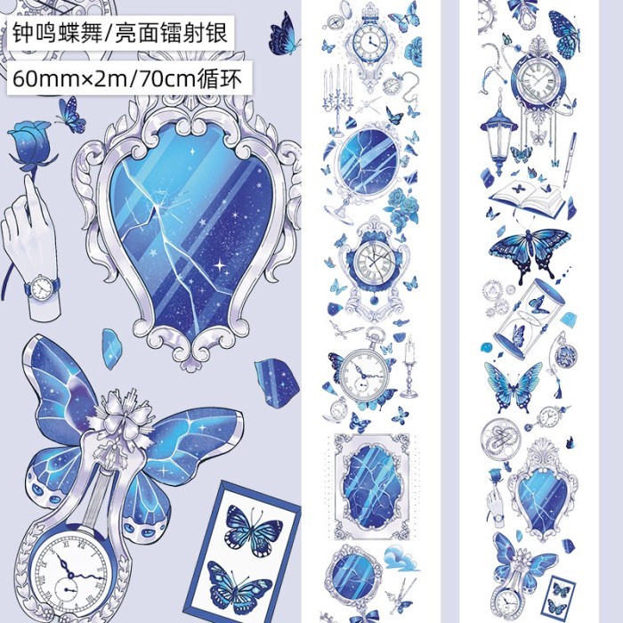 

Barang Terlaris Washi Tape Selotip Transparan Glitter Hologram Motif Mix 8 Packing Aman