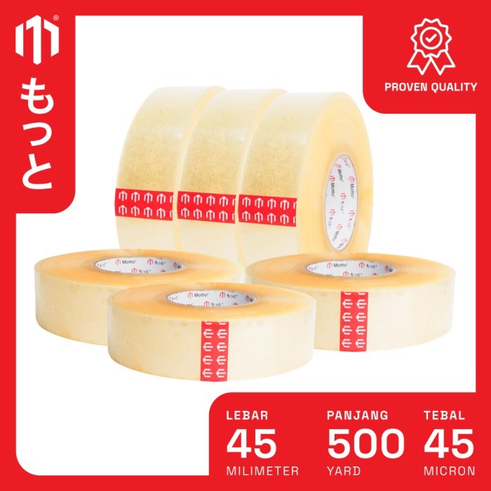 

Ready Stock Lakban 45Mm X 500 Yard Bening - Slop (6 Pcs) - Motto Opp Tape Cod