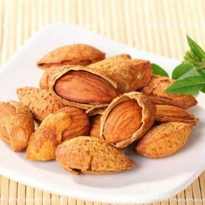 

terbaru !!! kacang almond cangkang kulit panggang 1kg roasted rasa susu matang siap makan ready