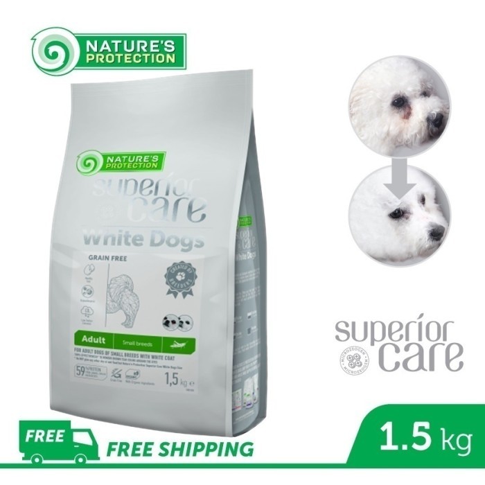 Natures Protection Superior Care White Dog Puppy Junior Adult Dog Food 1,5Kg Makanan Anjing Grain