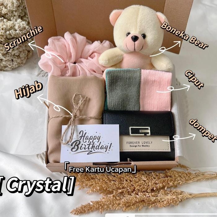 

[H.Dom] Hampers Hijab Kado Gift Box Ulang Tahun Hadiah Kerudung Bella Square Pashmina Ceruty