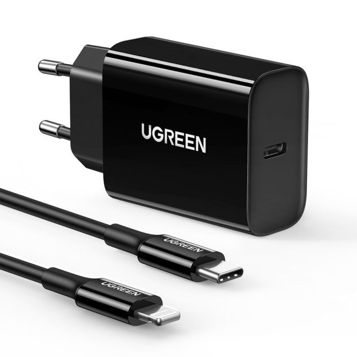 Ugreen PD Fast Charger Set 20w+USB-C to Lightning Cable MFI CD137