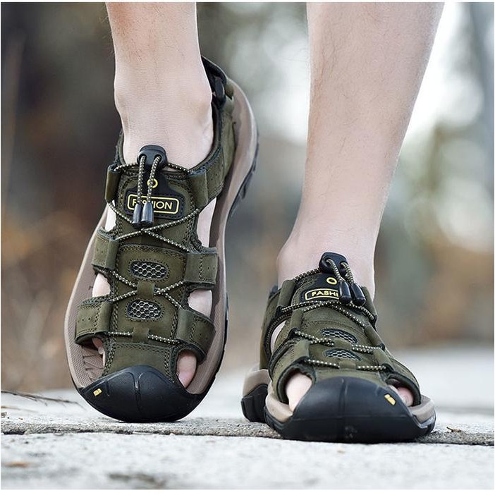 Best Seller Magnitudo Wilbur Sandal Sepatu Kulit Sapi Asli Pria Dewasa Sandal Gunung Outdoor Fashion