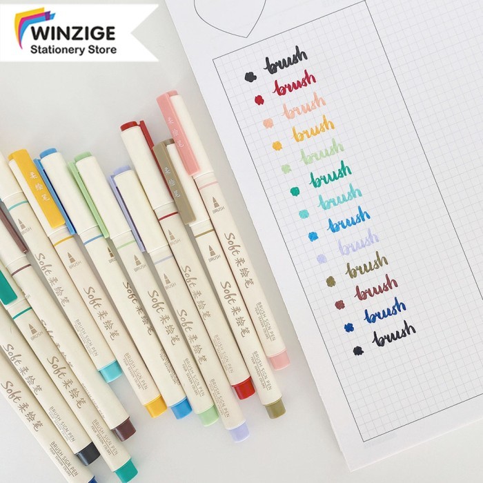 

RUY Winzige 12 Colors Brush Pen Athetic Brush Lettering igraphy Pen