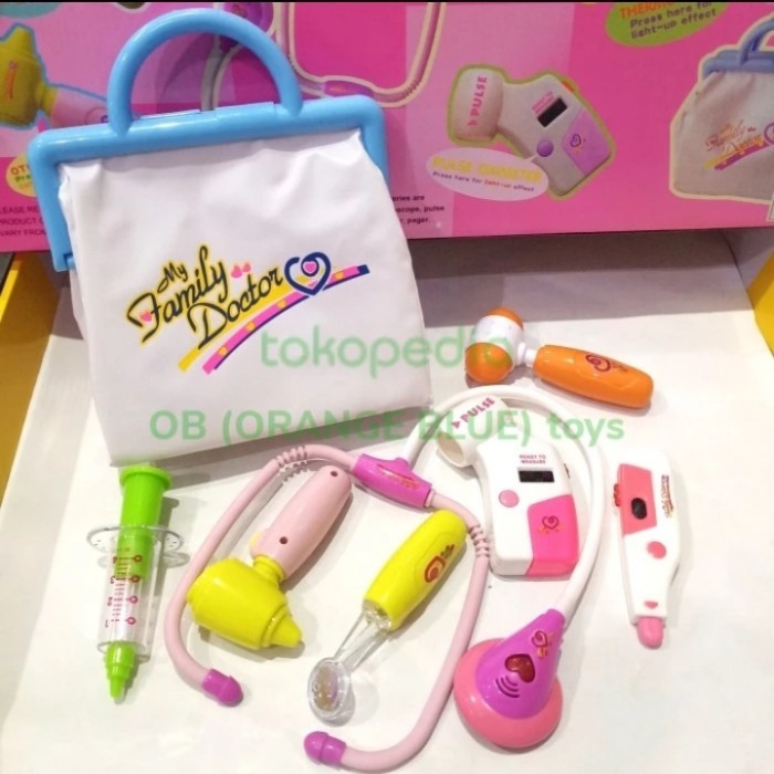 Grosir mainan dokter set family doctor pink