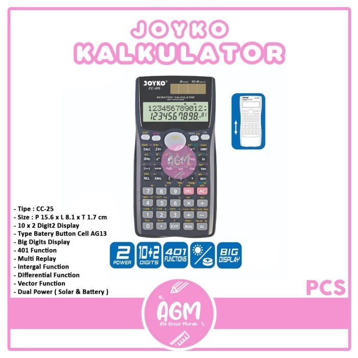 

Terlaris Calculator / Kalkulator Joyko CC-25 / Scientific / 401 Functions SALE