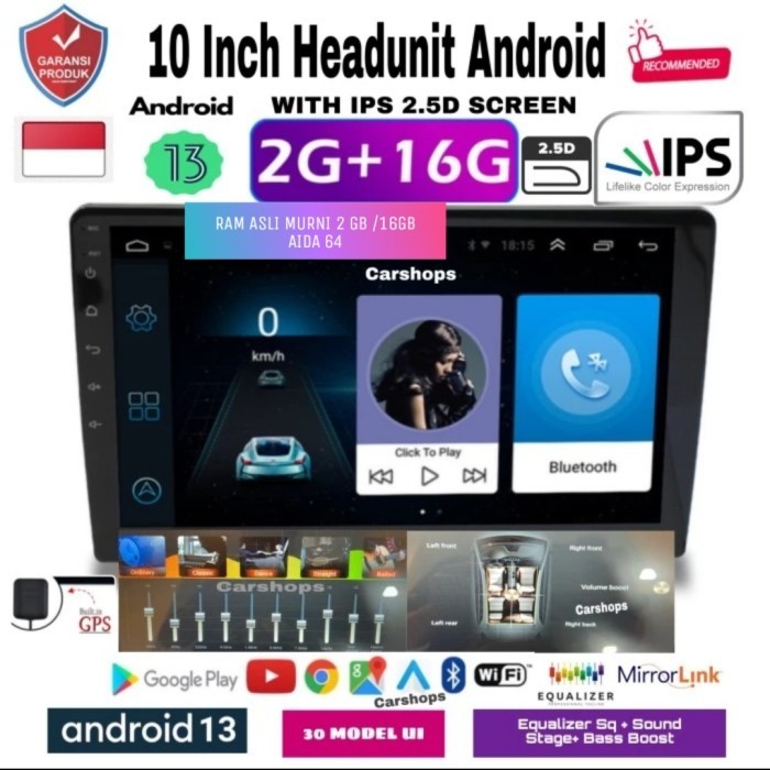 Headunit Android 9 Inch & 10 Inch Ram 2 GB Universal Double Din Mobil