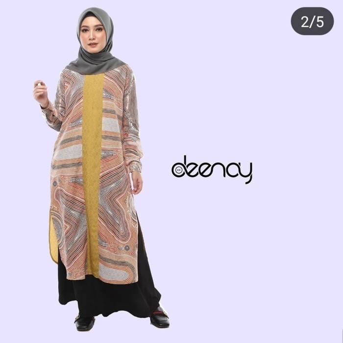 REDI STOK KAKAK SIAP KIRIM Tunik Anjani Mustard by Deenay Signature Kode 1392