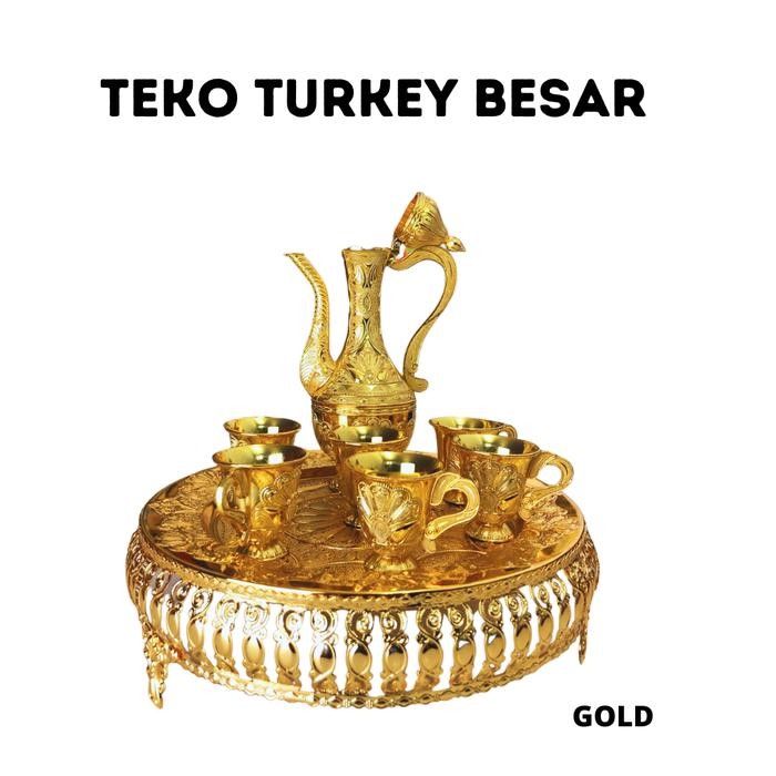 

Teko Ornament Besar Mewah original Turkey 1 set lengkap - kurma elshanum Tea Gold